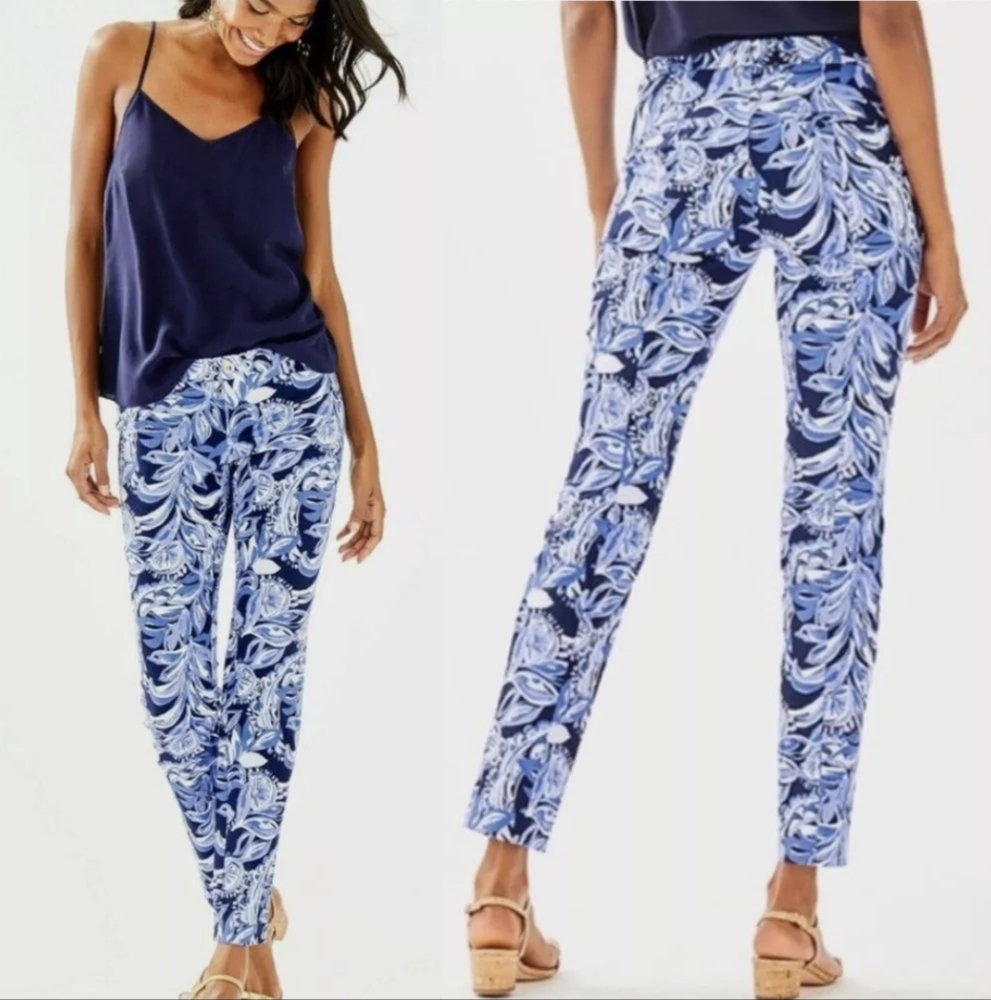 Lilly Pulitzer Kelly High Rise Skinny Ankle Zzanzibar Zoo Pants Sz.4